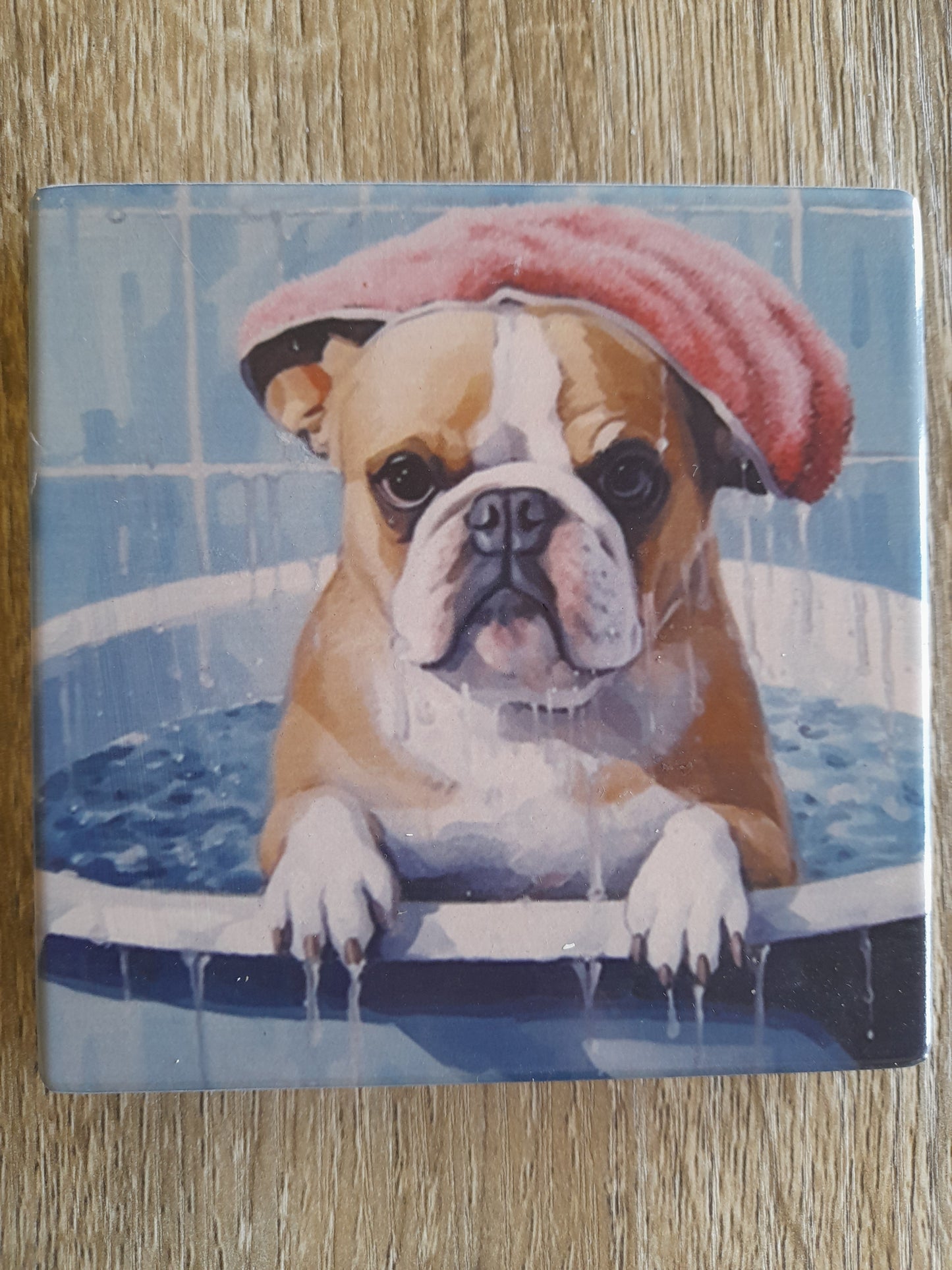 set 0f 4 ceramic dogs coasters