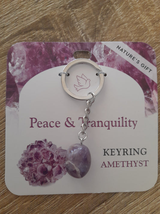 Peace and Tranquility AMETHYST Key Ring